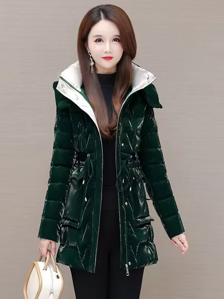 Women's Clothing 2023 New Middle-Aged Winter Down Cotton Jacket Parka Hooded Thicken Warm Coat Female Loose Overcoat Ladies Tops