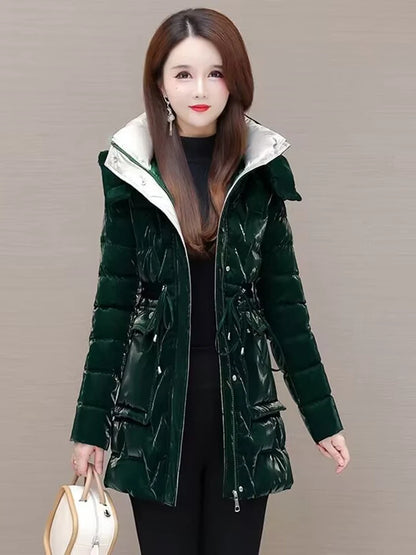 Women's Clothing 2023 New Middle-Aged Winter Down Cotton Jacket Parka Hooded Thicken Warm Coat Female Loose Overcoat Ladies Tops