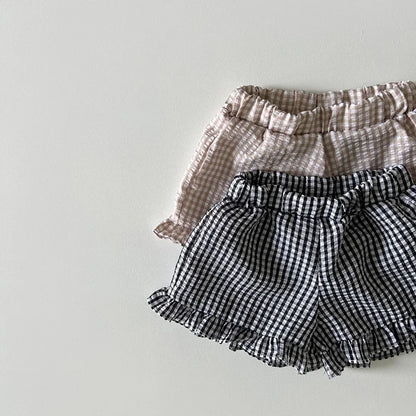 MILANCEL 2024 Summer Baby Lattice Clothing Set Toddler check Tee and Shorts 2Pcs Girls Outwear Suits