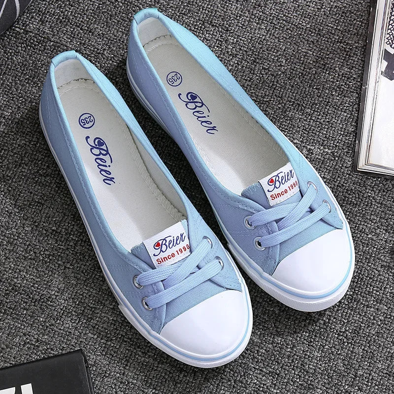 Women Shoes Fashion Comfortable Sports Sneakers Female Flats Trend Breathable Casual Canvas Shallow Shoes Women's Sneakersisd34