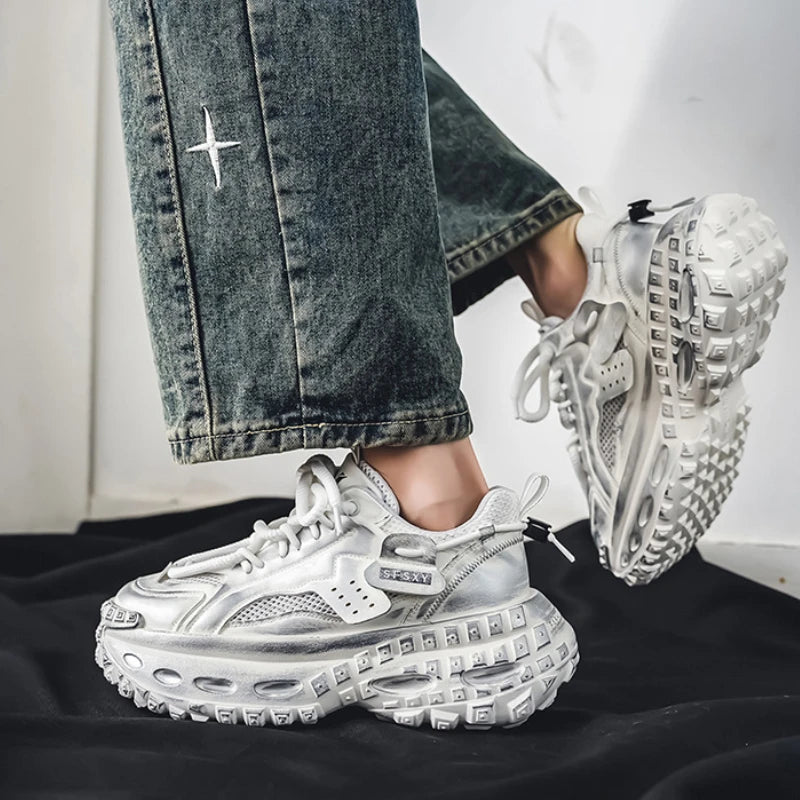New Summer Outdoor Men's Casual Thick Bottom Sneaker Shoes for Men Sports Breathable Mans Popular Loafers Model Male Sneakers
