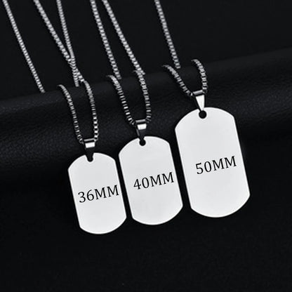 Stainless Steel Jewelry Mens Custom Engraved Name Photo Animal Necklace for Women Personalized Square Pendant Family Party Gift