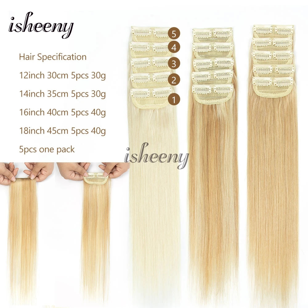 12"-18" Invisible Short Hair Pad Clip In Remy Human Hair Extensions 5pcs/pack Mini Clip In Hair 2 Clips On Machine Hair Weft