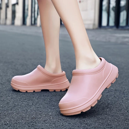 2025 Women Anti Slip Water Shoes Large EVA Chef Nurse Work Shoes Elegant Platform Sandals Garden Beach Waterproof Kitchen Shoes