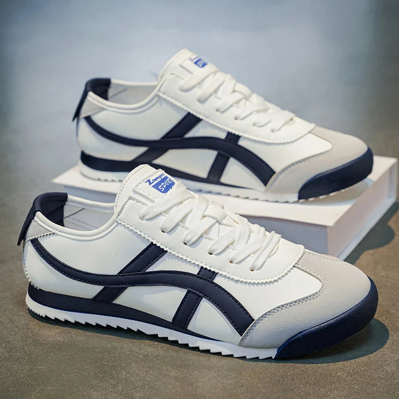 Men's Fashionable and Versatile Striped Casual Sneakers, Suitable for Daily Outings and Outdoor Hiking Wear