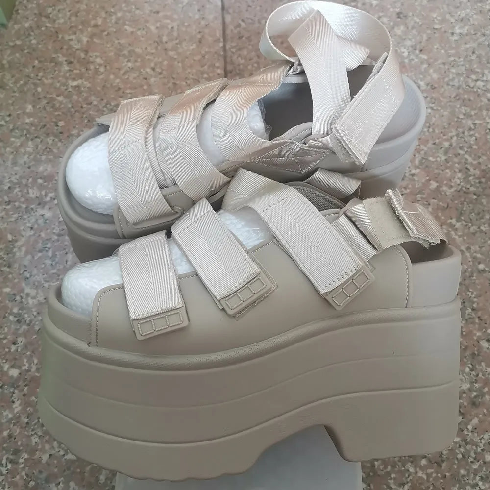 Women's Hook-and-Loop Platform Sandals