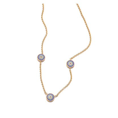 Lokaer Classic Lucky Blue CZ Evil Eye Turkey Bracelet Necklace For Women 316L Stainless Steel Rhinestone Fashion Jewelry B25145