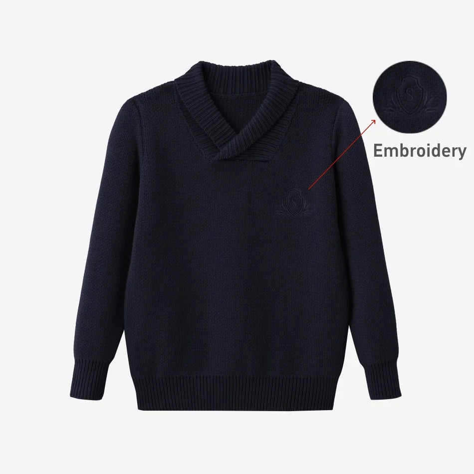(Ship out in 1 day) AS AW26 ISRAEL Pinstripe Windsor Collection with knitting children clothes shirt