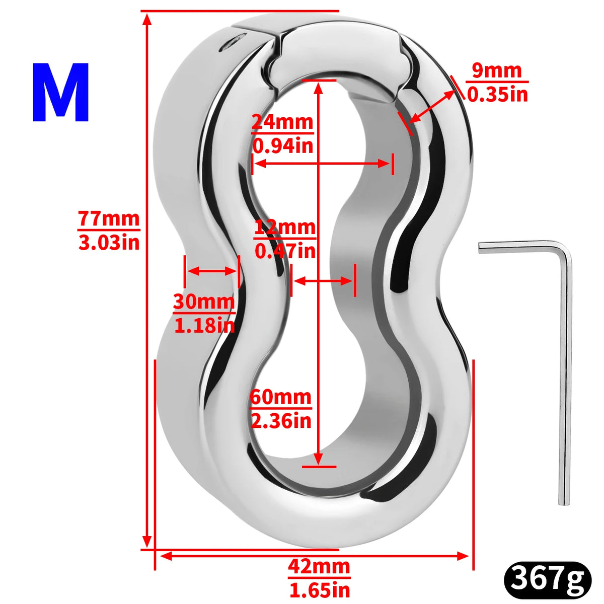FRRK Weight Scrotal Ring Stainless Steel Ball Stretcher Metal Lock Ring Male Bondage Adult Intimate Personal Restraint Wear Toy