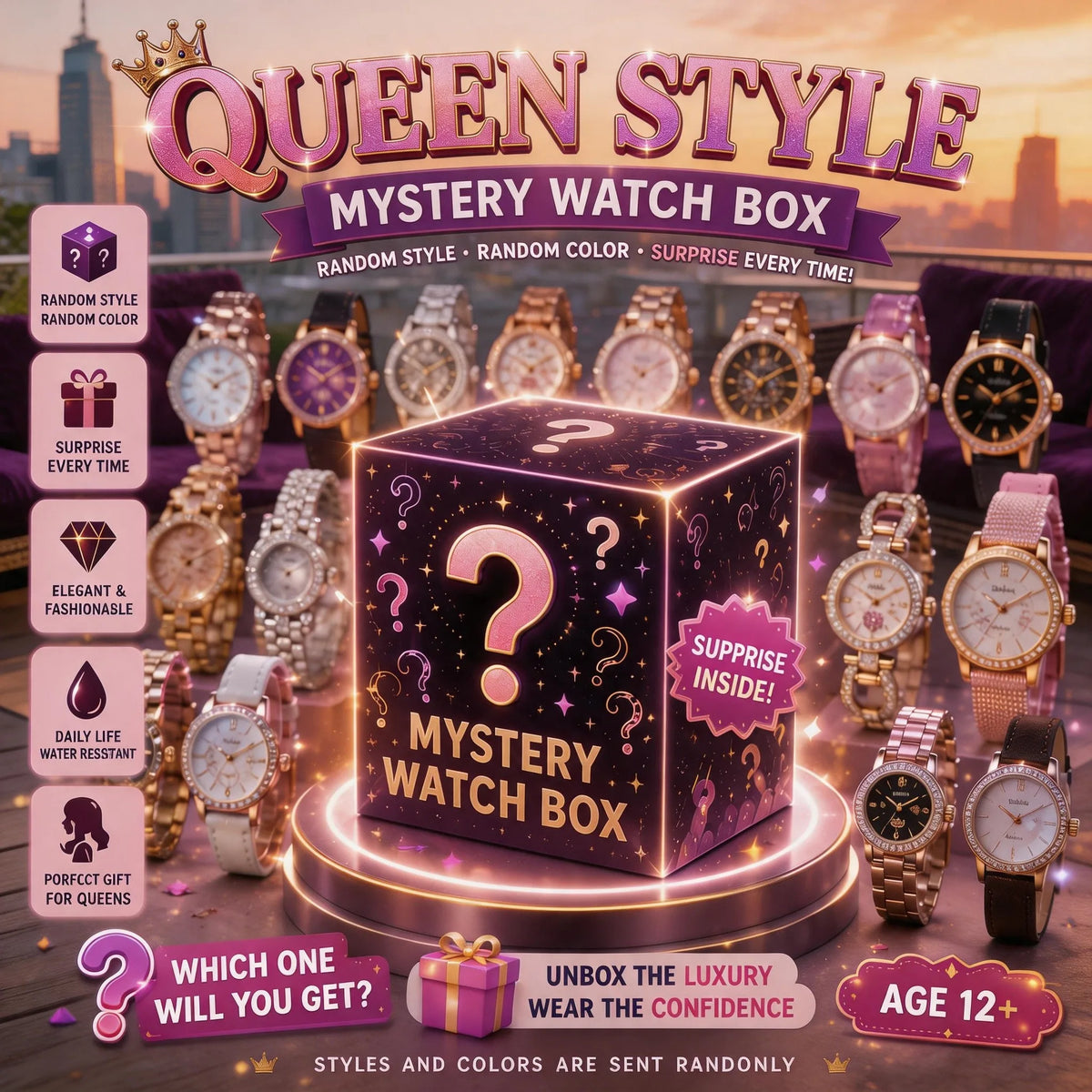 Blind Box Mystery Surprise Men Fashion Business Watch Set Quartz Wristwatch Jewelry Set Watch Reloj Hombre Without Box Gift
