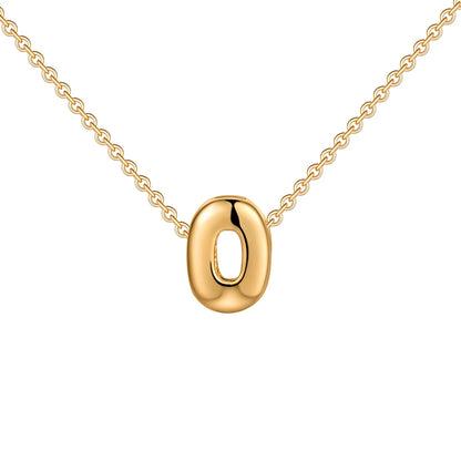 Dainty Mini Bubble Letter Necklace Gold Plated Balloon Initial Tiny Small Pendent Necklaces for Women Jewelry Teen Girls Gifts