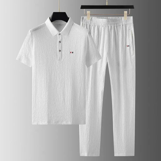 (Shirt + trousers) 2026 summer Men's new style fashion sets  men shirt short sleeve shirt High quality shirts male Two Piece