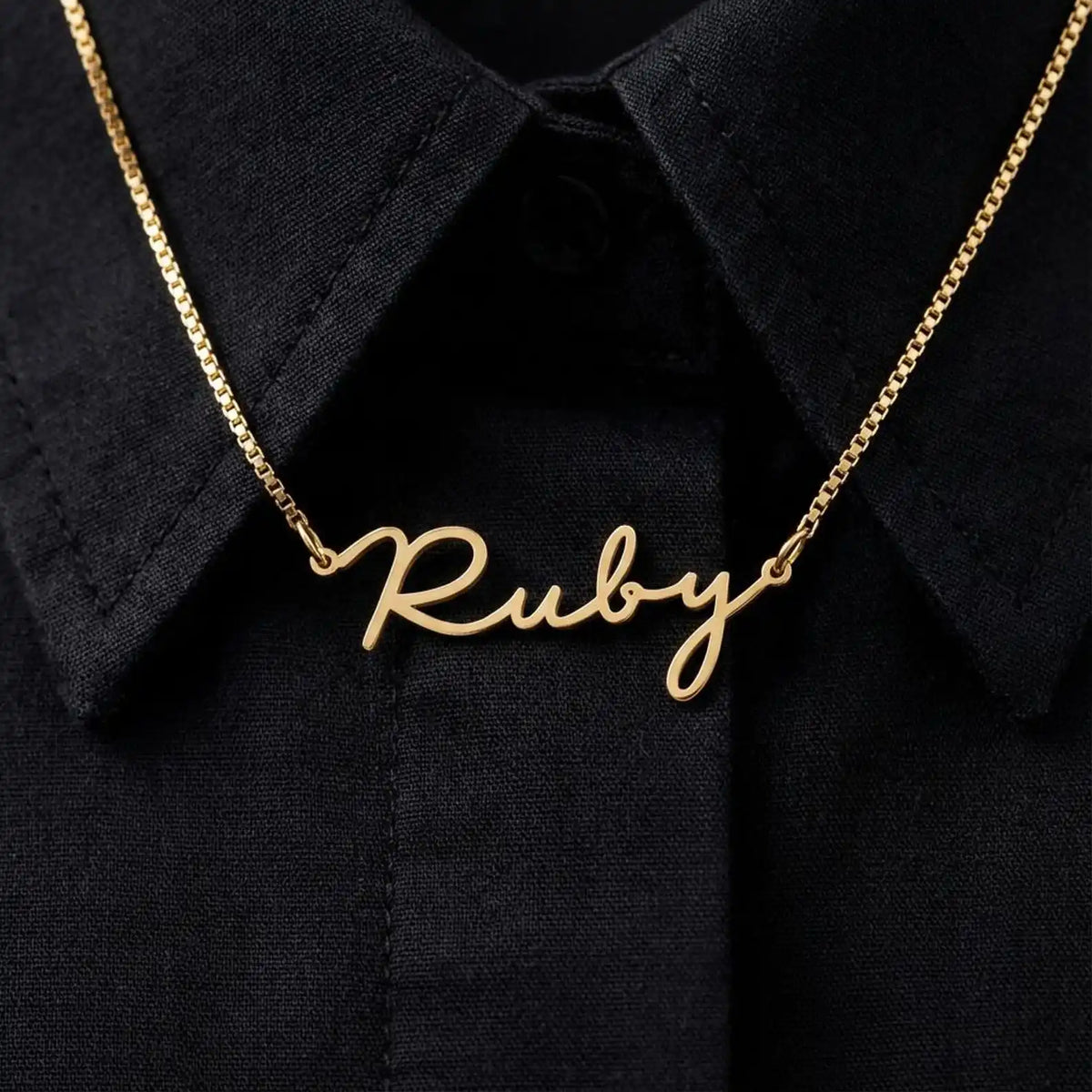 Custom Name Necklace with Box Chain Stainless Steel Dainty Signature Name Necklace Gift for Her Mother's Day Gift