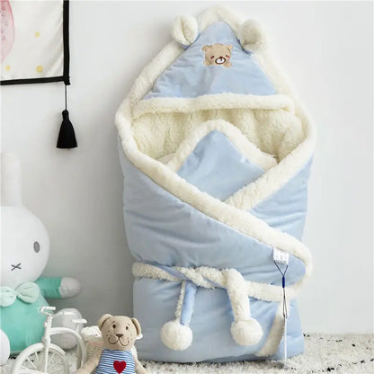Baby baby's blanket winter thickened newborn baby  supplies autumn and winter outing cloak anti-startle quilt