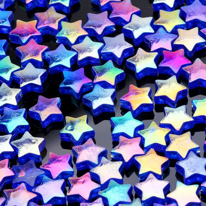50pcs Transparent AB Color Five-pointed Star Acrylic Beads Loose Spacer Beads for Jewelry Making DIY Craft
