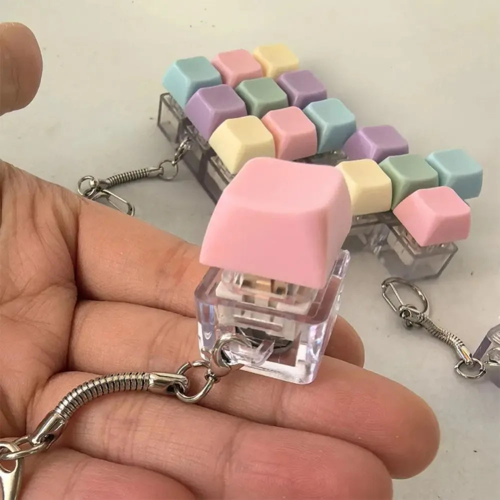 1/4/5/9 Button Keyboard Fidget Clicker Mechanical Keyboard Fidget Keychain For Gifts To Pass The Boring Time