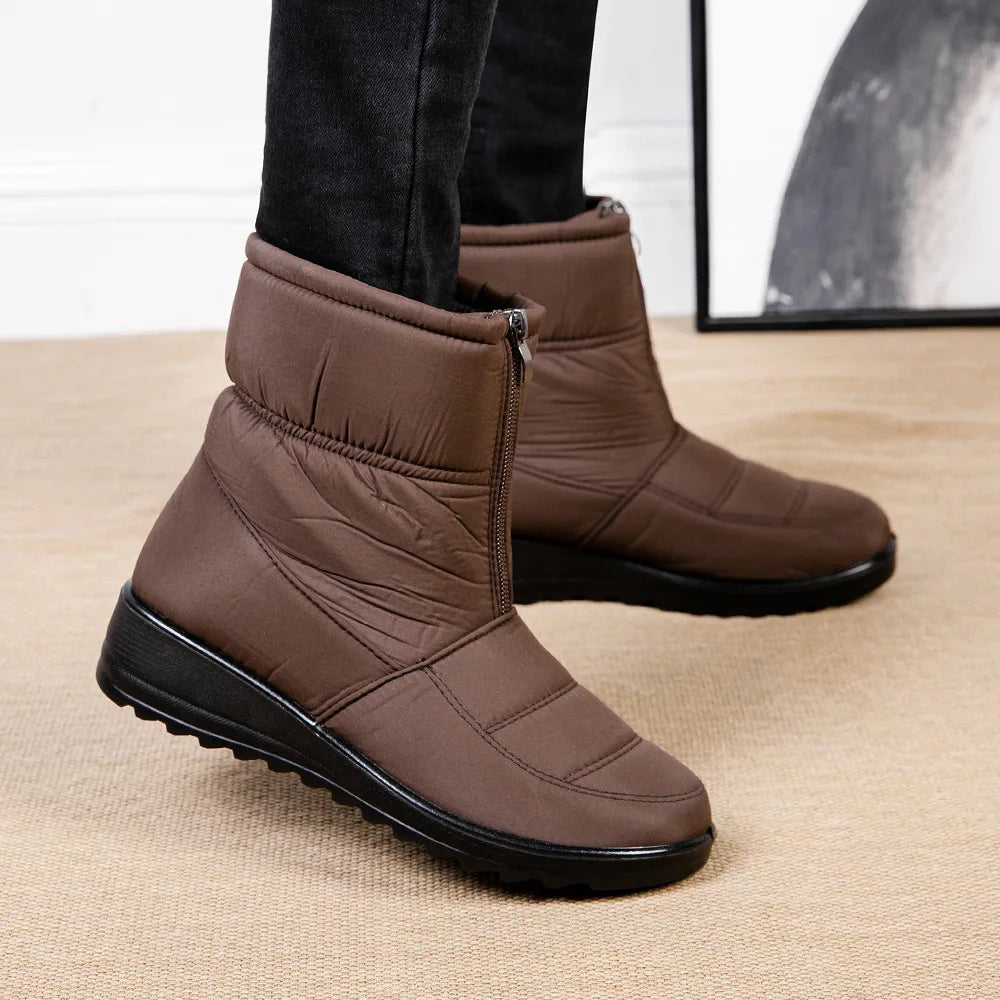 New Platform Waterproof Snow Boots Women 2025 Winter Thick Plush Ankle Boots Woman Non Slip Warm Cotton Padded Shoes Ladies