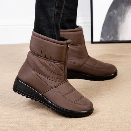 New Platform Waterproof Snow Boots Women 2025 Winter Thick Plush Ankle Boots Woman Non Slip Warm Cotton Padded Shoes Ladies