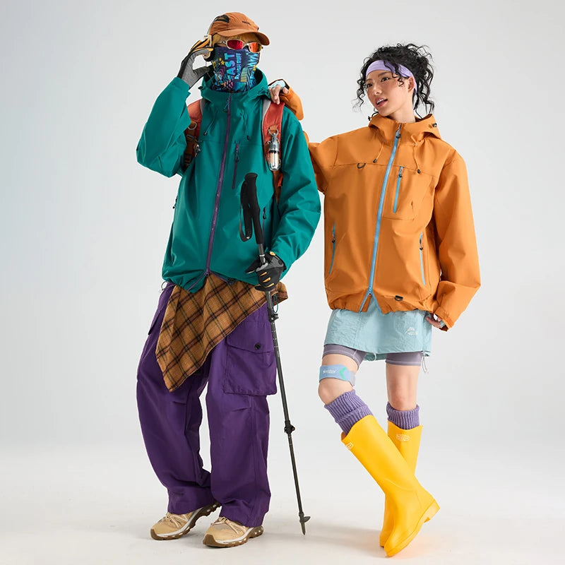 Unisex Hiking Jacket Waterproof Autumn Windbreaker Ourdoor Hooded Coats Women New Jacket Men Fishing Camping Climbing Coats