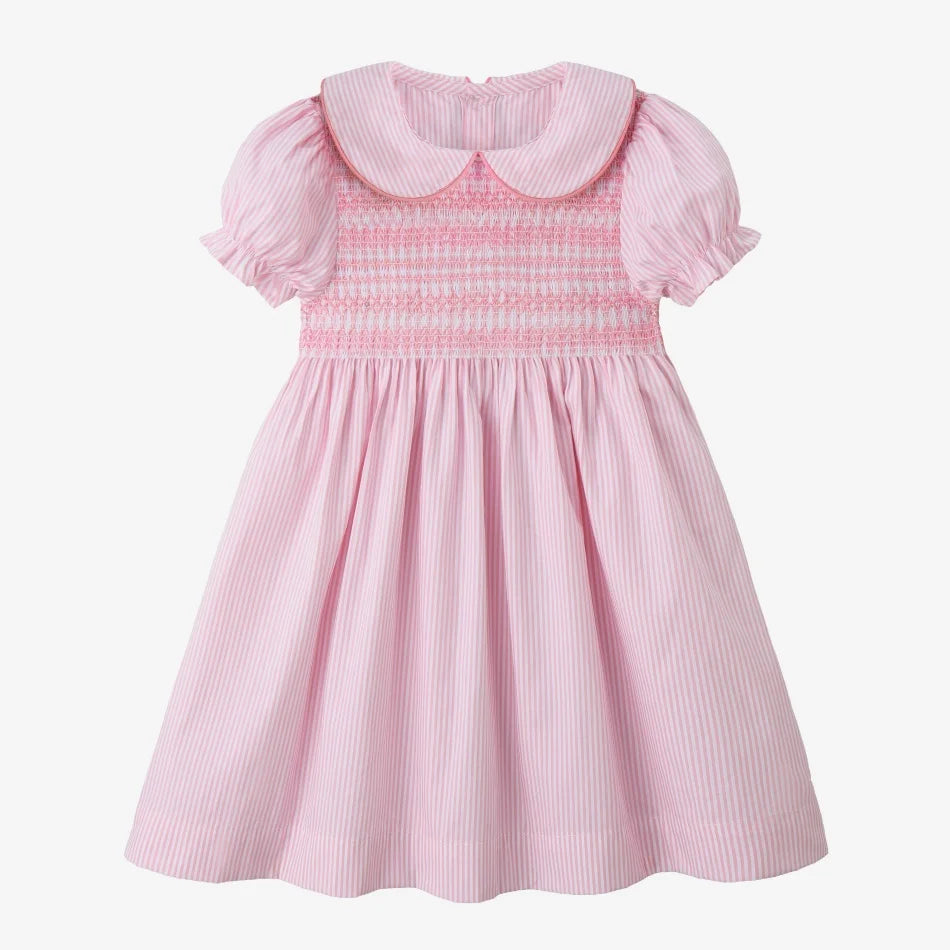 Clearance sale AS SS26 pinstripe blue & pink smocking collection shabbos brother sister family matching 100% cotton clothing