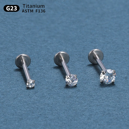 1.5mm/2mm/3mm/4mm 10pcs G23 Titanium Piercing Labret Lip Stud Earrings for Women Wholesale Body Jewelry Nasal 20/18/16G Labret