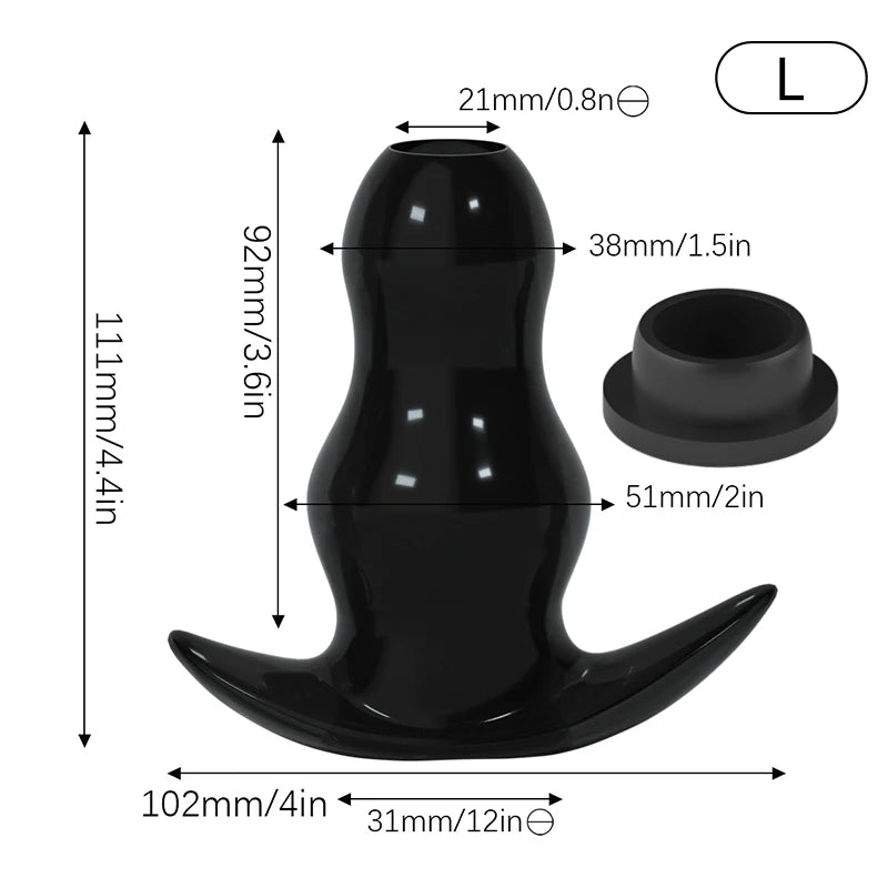 Hollow Speculum Peeking Anal Beads Butt Plug with Stopper Expander Tunnel Transparent Anus Dilation Adult Women Men Gay
