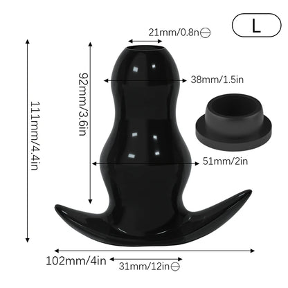 Hollow Speculum Peeking Anal Beads Butt Plug with Stopper Expander Tunnel Transparent Anus Dilation Adult Women Men Gay