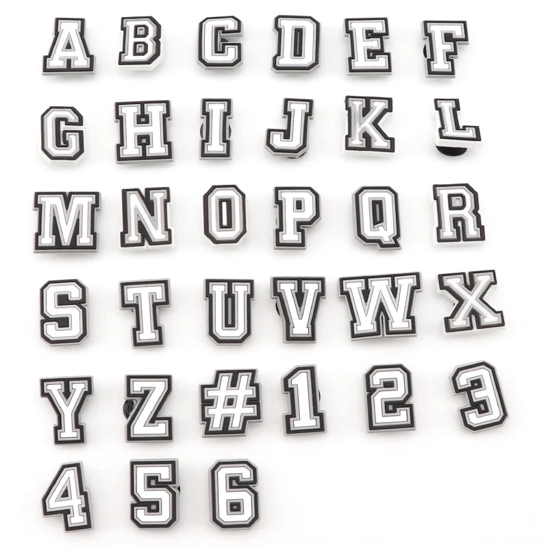 1 PCS Letter Charms for Clog Sandals Shoe Decoration 0-9# Number Alphabet ABC-Z Characters DIY Shoes Pins for Boy Girl Men Women