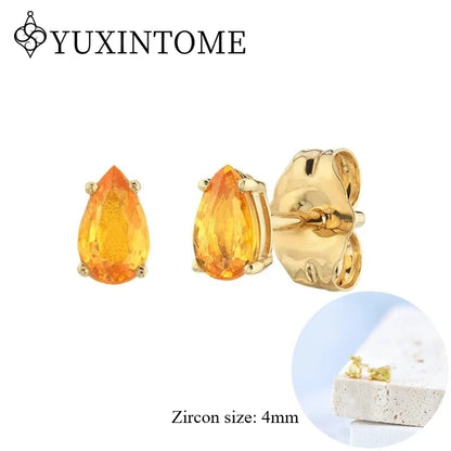 925 Sterling Silver Ear needles Crystal Zircon Small studs Earrings for Women gold-plated round Piercing Earrings New in 2022