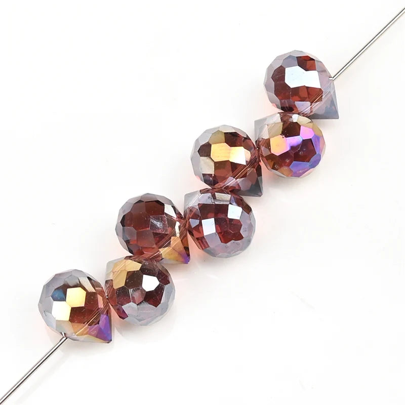 10*8mm Czech Crystal Waterdrop Beads Shiny Faceted Glass Strawberry Beads for Jewelry Making Needlework DIY Handmade Accessories