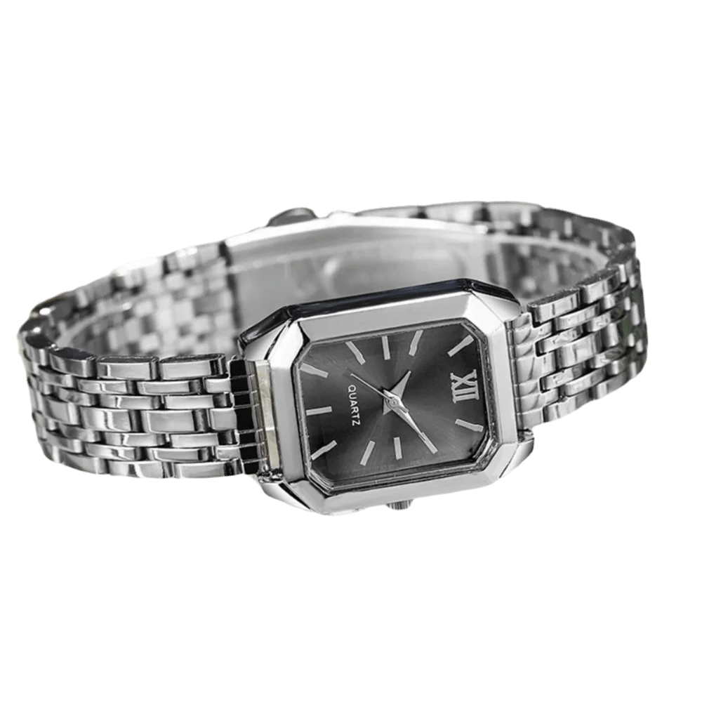 Fashion Stainless Steel Quartz Watches Folding buckle Square Women Wristwatch Business Luxury Gift Strap Watch Student