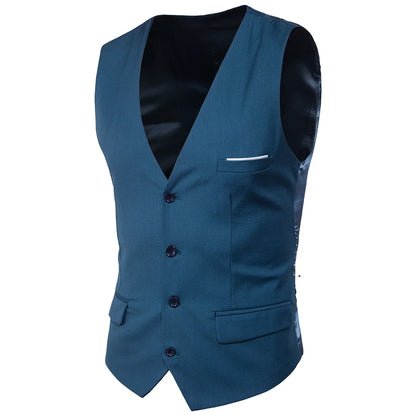 High Quality Men Suit Vest Waistcoat Business Casual Slim Groom Groomsman Wedding Men's Dress Blazer Vests Formal Party Dress