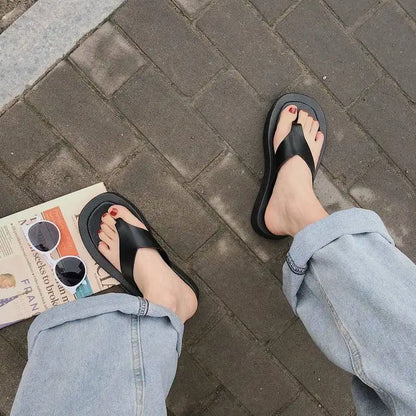 Fashion Non-slip Outer Beach Sandals Women's Slippers Summer Color Matching Platform Ladies Sandals Herringbone Flip Flops Women