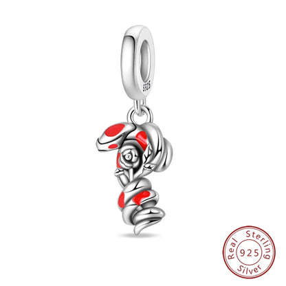 NEW 925 Sterling Silver Fashion Tarot Pendants Mysterious Spirit Snake Skull Rose Charms Beads Fit Qikaola Bracelets DIY Jewelry