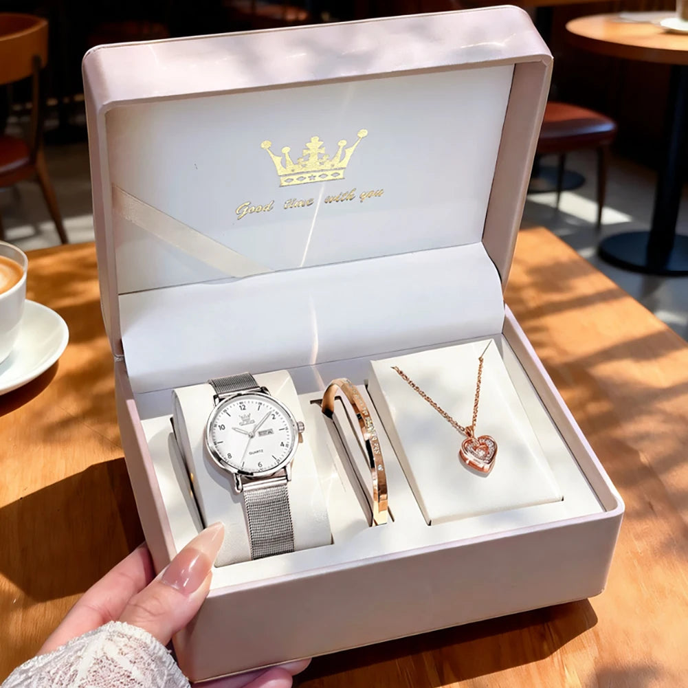 OLEVS Women's Watches for Ladies Female Wrist Watch Leather Band Waterproof Thin Minimalist Casual Simple Dress Analog Quartz