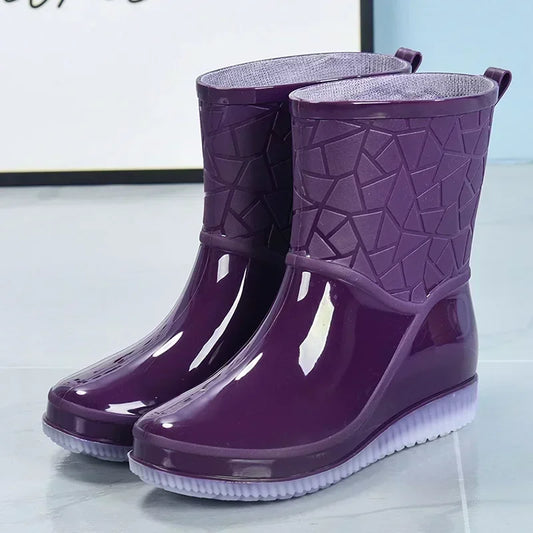 Fashion Women's Boots High Quality Outdoor Women's Rain Shoes New Anti-Slip Wear-Resistant Women's Waterproof Shoes Botas Mujer