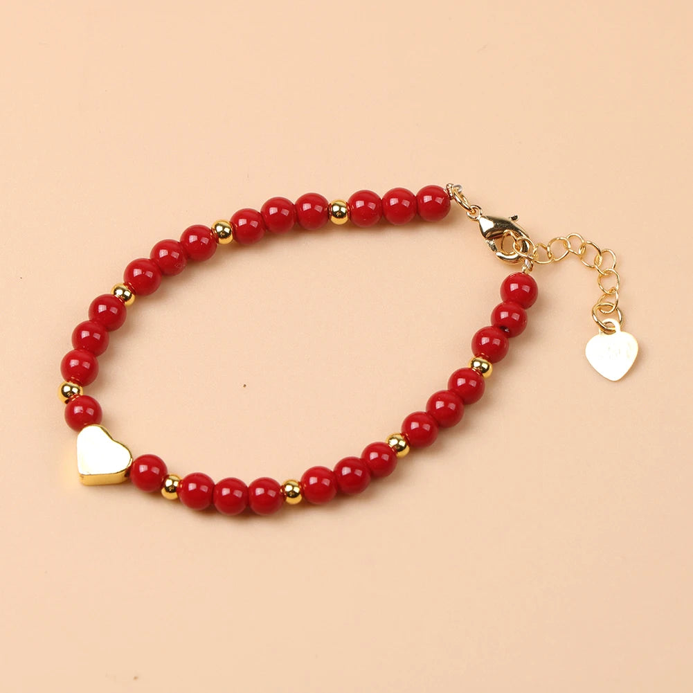 Kawaii Trendy Natural Stone Bead Bracelet Baby Girls Lobster Clasp Accessories Girls Yoga Christmas Wedding Gift Jewelry Charm