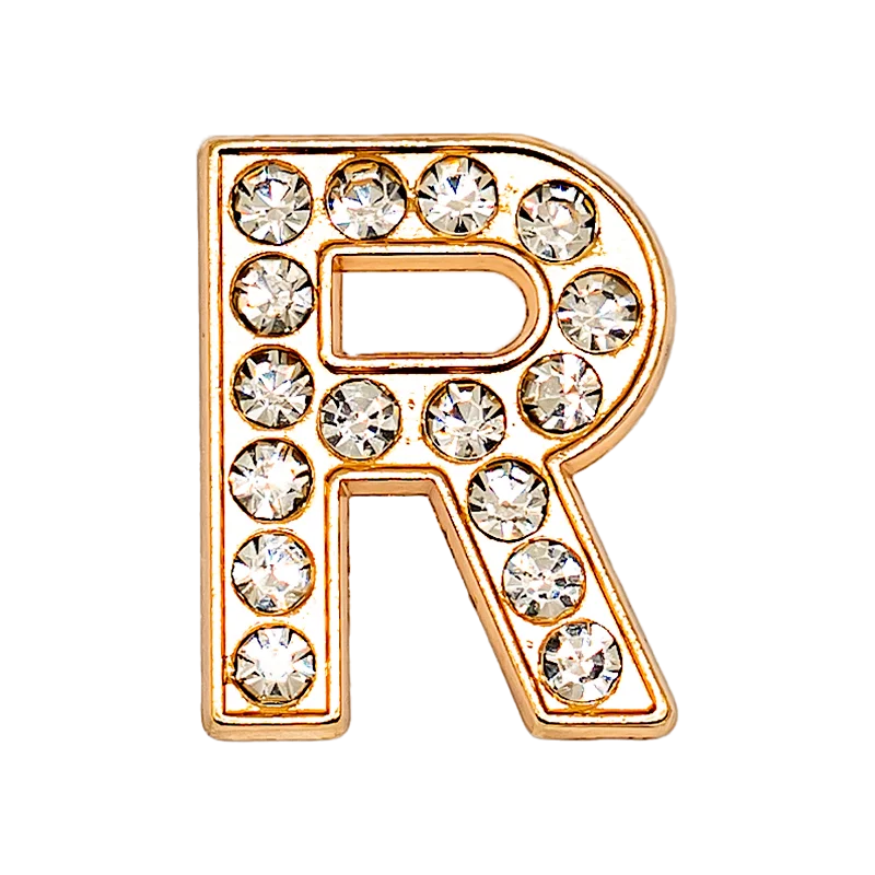 1pcs Metal Gold Luxury Letters Shoe Charms for Clog Alphabet Shoes Decorations Pins for Women Girl Sandal DIY Party Favor Gifts