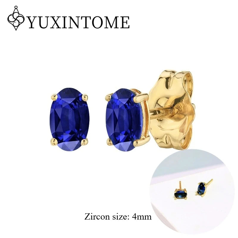 925 Sterling Silver Ear needles Crystal Zircon Small studs Earrings for Women gold-plated round Piercing Earrings New in 2022