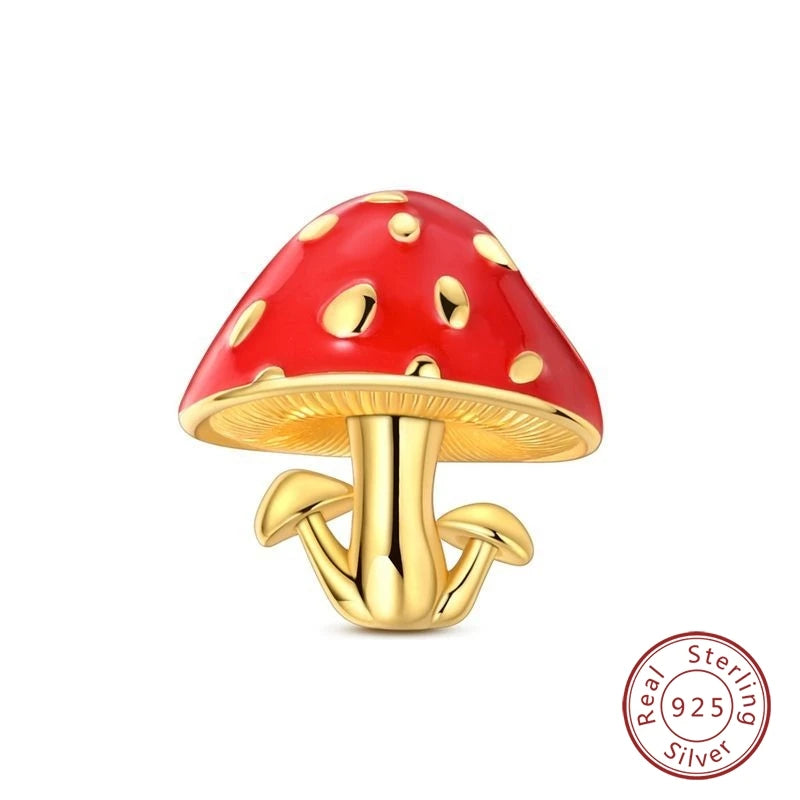 Hot Sales 925 Sterling Silver Golden Series Charms Leopard Little Bear Starfish Bow Bead Fit Original Bracelet DIY Women Jewelry