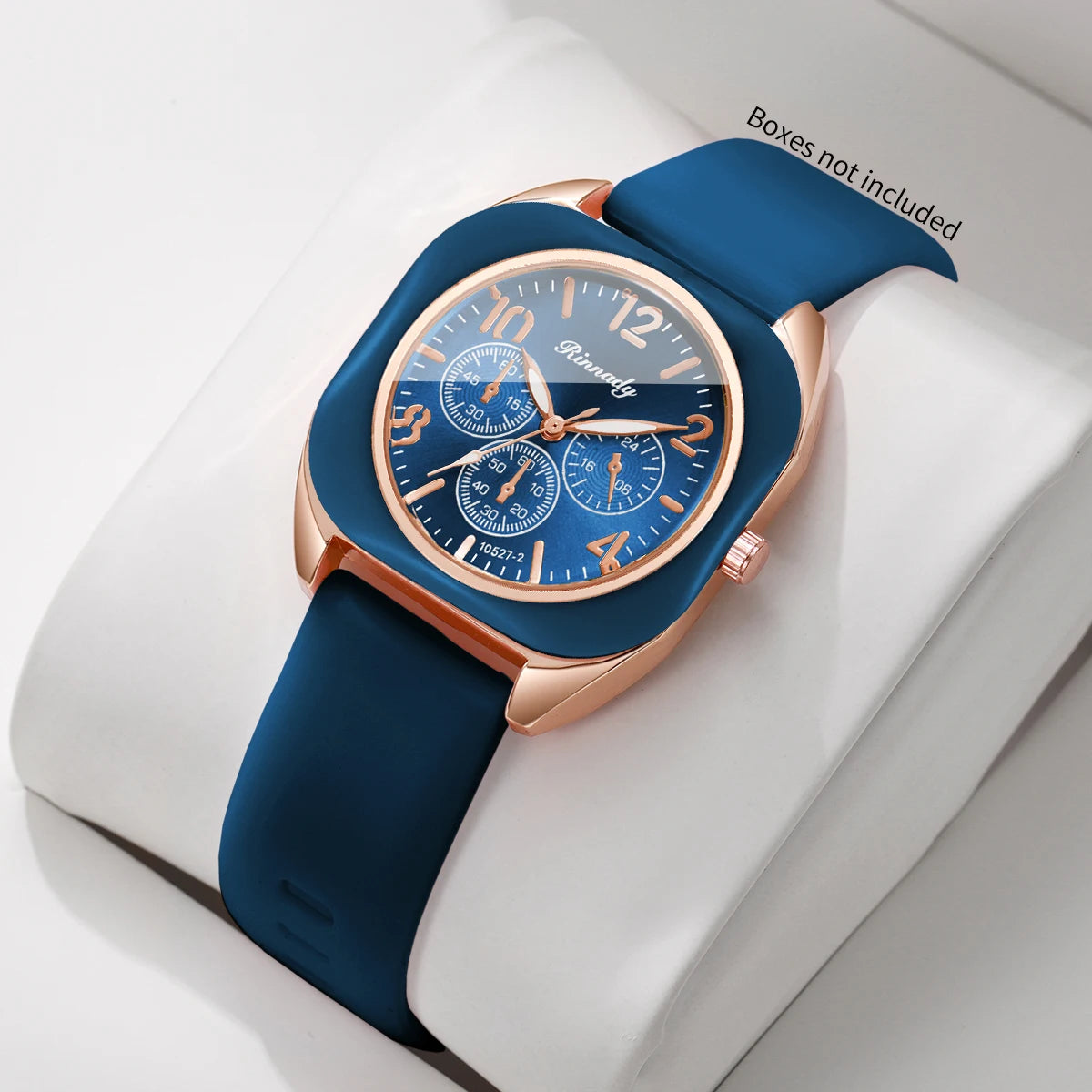 Fashion Women Square Quartz Watch Candy Color Silicone Strap Decorative Three Dials Wristwatches Relogio Feminino（Without Box）