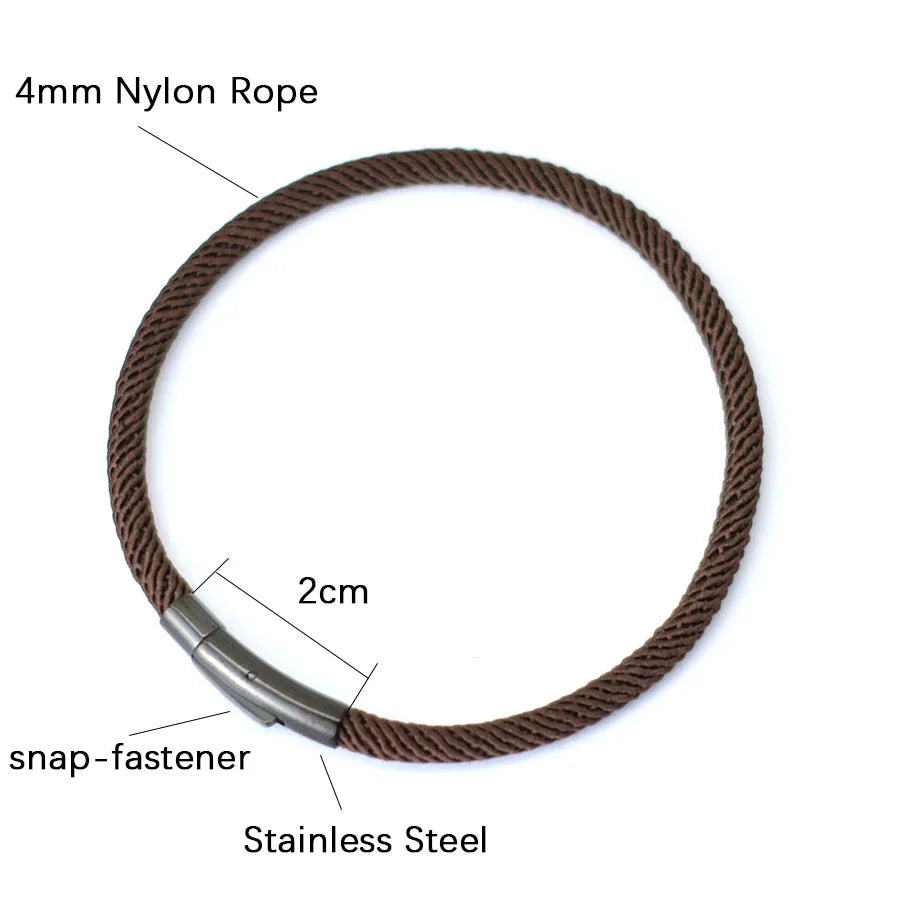 Minimalist Elegance Rope Bracelet Men Grade A 4mm Thread Braslet Homme Stainless Steel Buckle Pulseiras Masculina Armband Herren