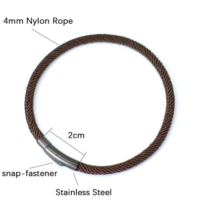 Minimalist Elegance Rope Bracelet Men Grade A 4mm Thread Braslet Homme Stainless Steel Buckle Pulseiras Masculina Armband Herren