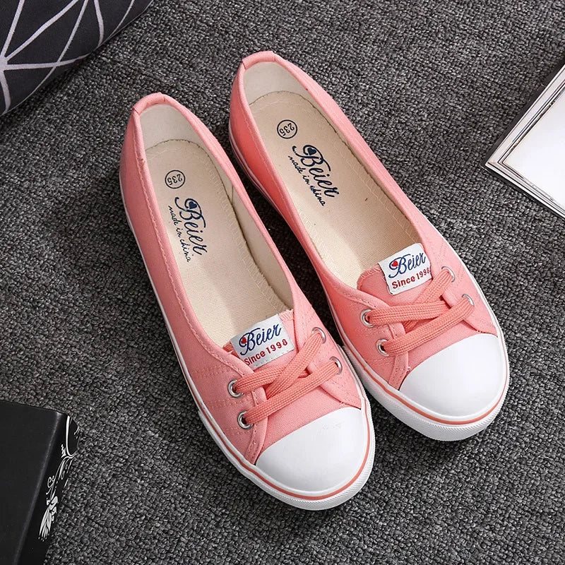 Women Shoes Fashion Comfortable Sports Sneakers Female Flats Trend Breathable Casual Canvas Shallow Shoes Women's Sneakersisd34