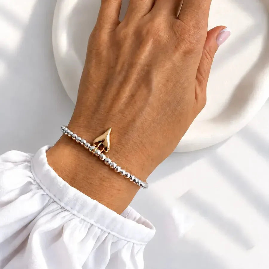Fashion Bracelets For Women New Vintage Irregular CCB Beads Imitation Pearl Chain Jewelry Valentine's Gift B074