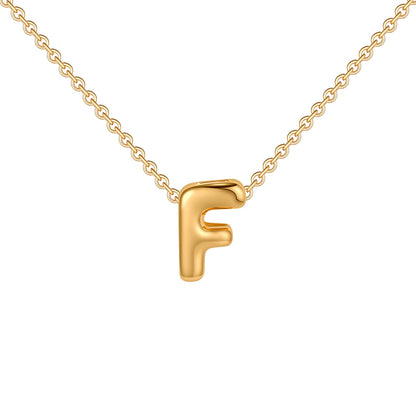 Dainty Mini Bubble Letter Necklace Gold Plated Balloon Initial Tiny Small Pendent Necklaces for Women Jewelry Teen Girls Gifts