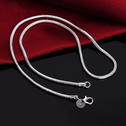 45-60cm 925 Sterling Silver 1MM/2MM/3MM solid Snake Chain Necklace For Men Women Fashion Jewelry for pendant free shipping