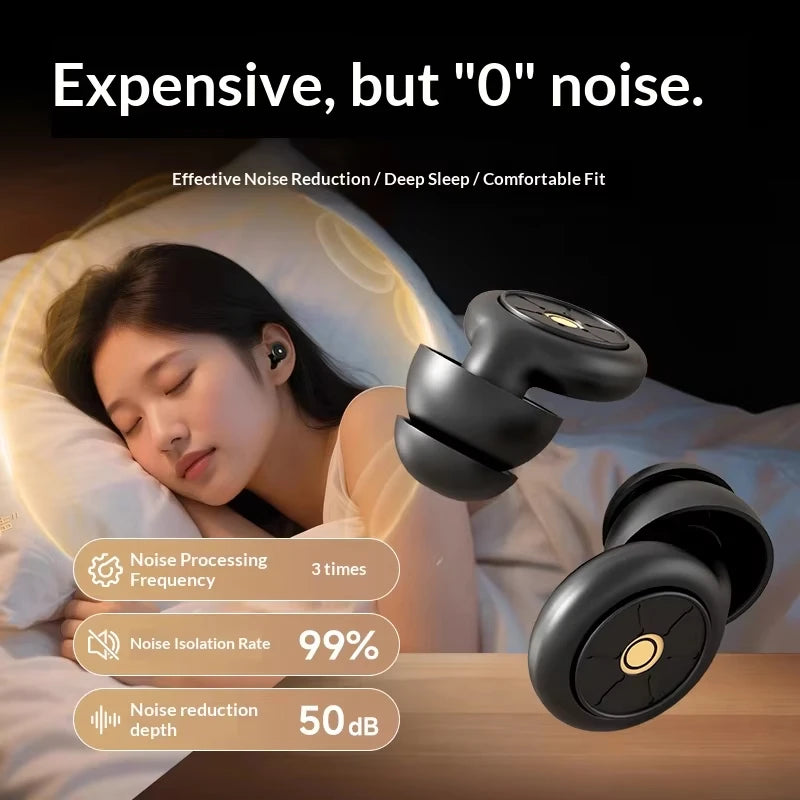 Earplugs For Sleeping Noise Cancelling 50db,Reusable Silicone Earplugs Strong Sound Insulation,Multiple Sizes Of Ear Caps,Unisex