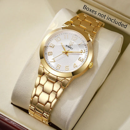 Fashion Arabic Dial Women Watches Golden Bracelet Strap Ladies Quartz Wristwatches Relogio Feminino Girl Clock Gift（Without Box）
