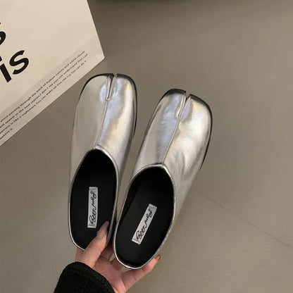 Bailamos Women Split Toe Slippers Round Toe Shallow Lazy Boat Slingback Mules Shoes Tabi Ninja Slip On Flats Soft Loafers Mujer